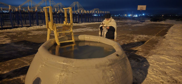 В день Крещения Господня освятили мобильную купель для воинов 150-й Идрицко-Берлинской дивизии