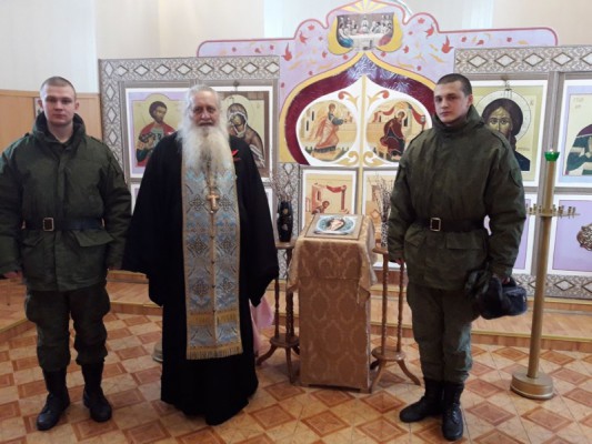 Молебен в в/ч 3066 Войск национальной Гвардии РФ в храме Благоверного князя Димитрия Донского в Казачьих Лагерях