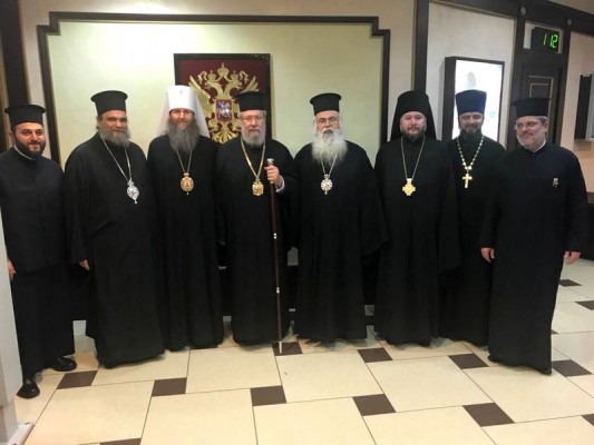 Преосвященнейший епископ Симон сопровождает делегацию Кипрской Православной Церкви во главе с Предстоятелем Хризостомом II на торжествах по случаю 100-летия начала Всероссийского Поместного Собора 1917-1918 годов
